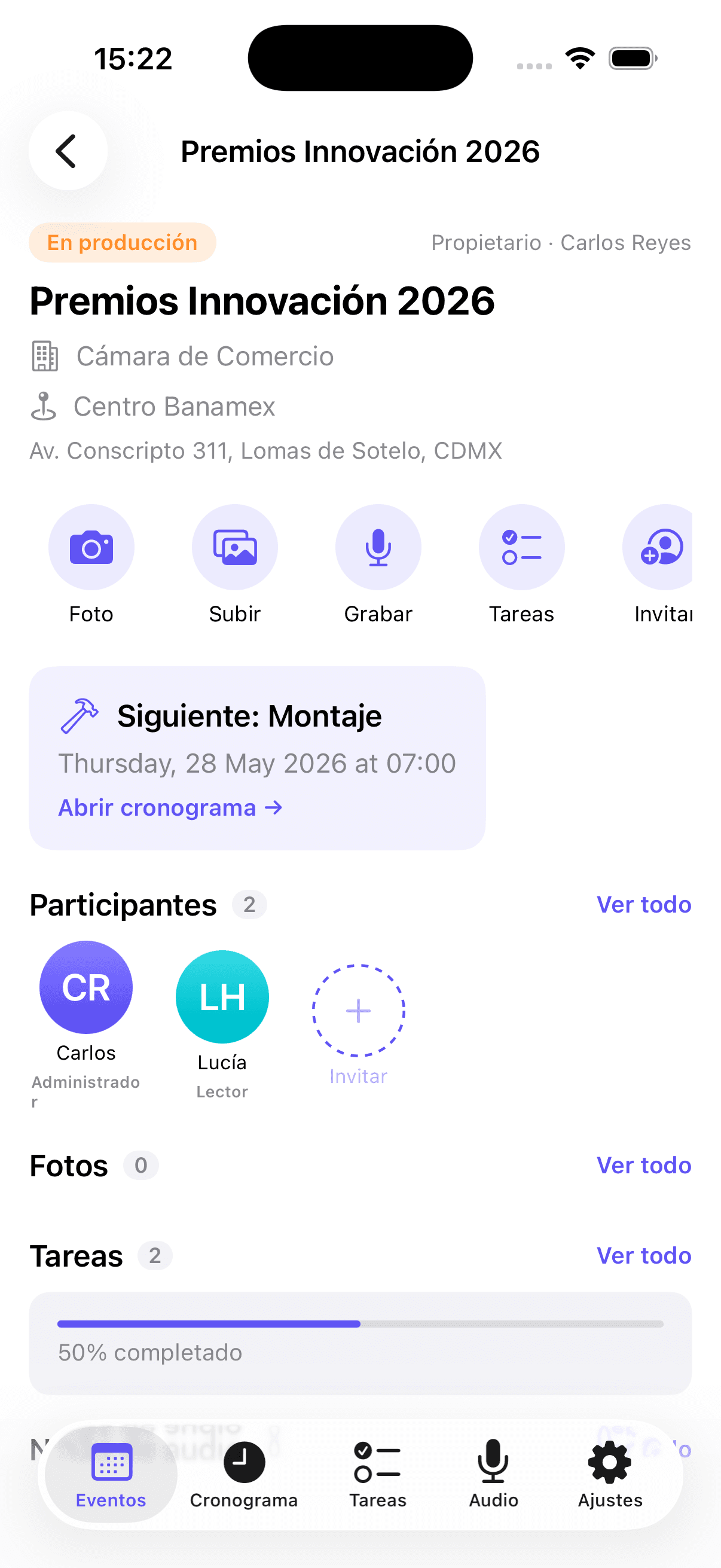 Prevento HQ event dashboard on iPhone