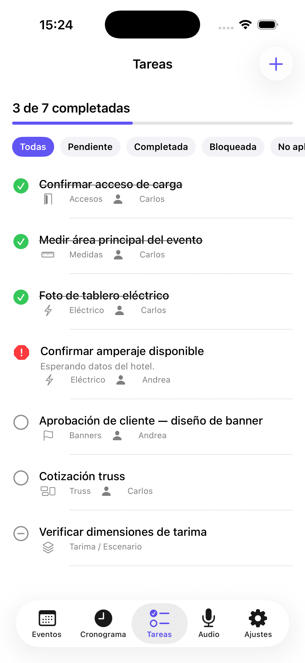 Prevento HQ checklist on iPhone