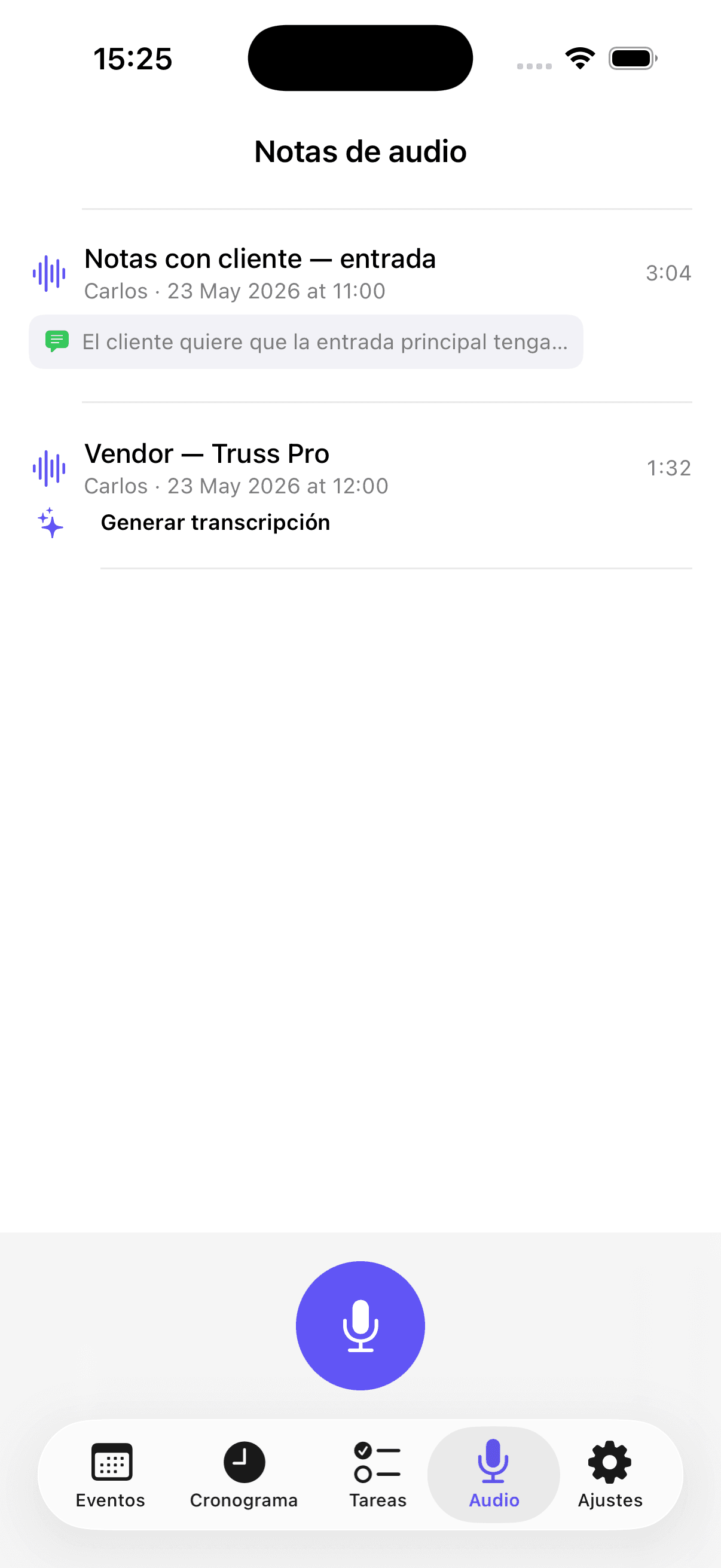 Prevento HQ audio notes on iPhone